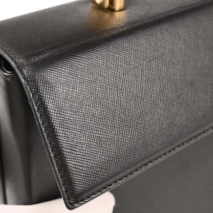 Salvatore Ferragamo Black Leather Gancini 2way Shoulder Handbag