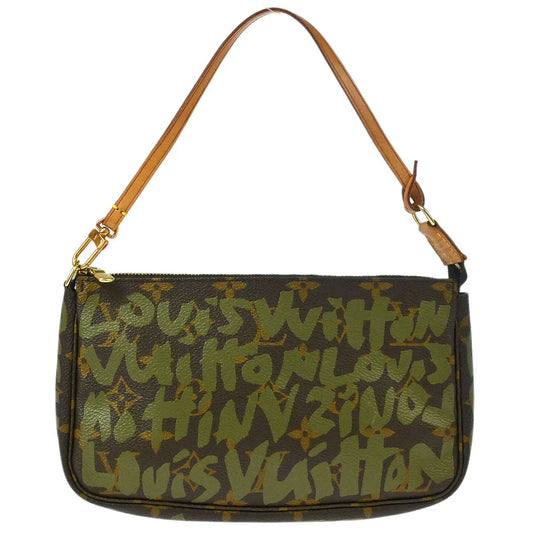 Louis Vuitton 2001 khaki Graffiti Pochette Accessoires Handbag M92191