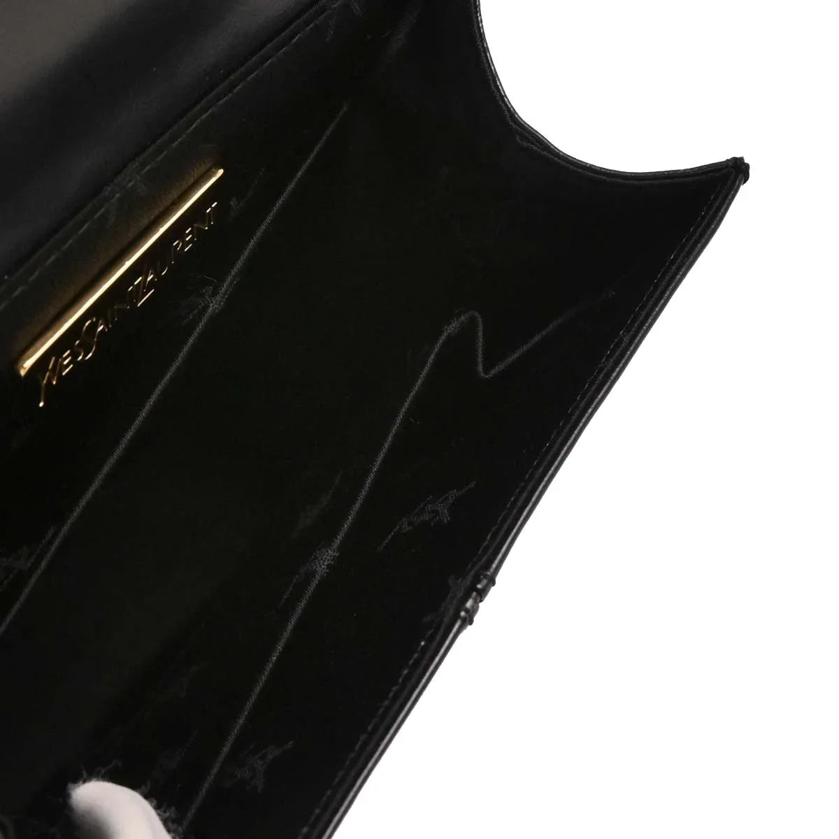 Yves Saint Laurent Black Leather 2way Shoulder Handbag