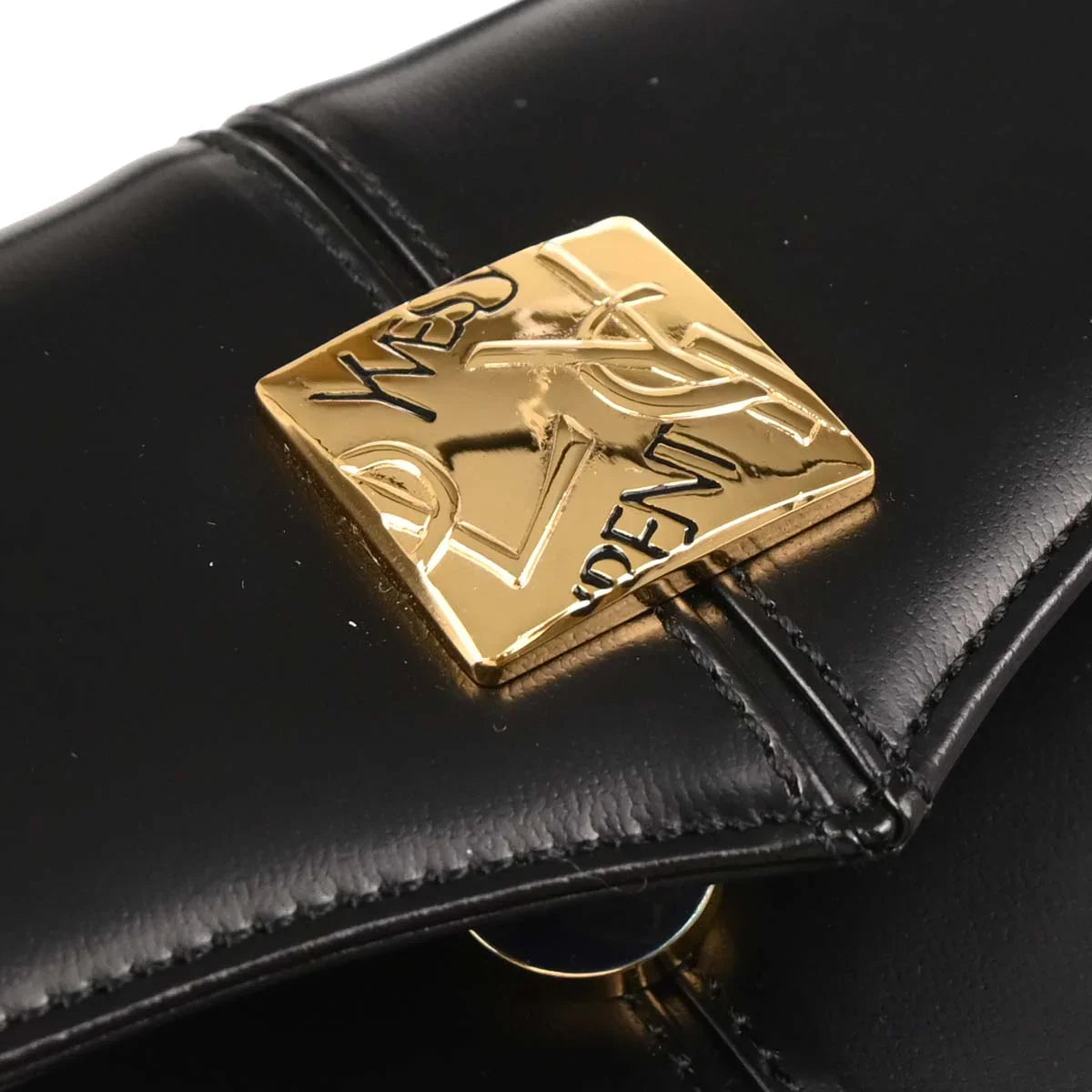 Yves Saint Laurent Black Leather 2way Shoulder Handbag
