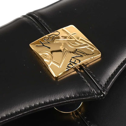 Yves Saint Laurent Black Leather 2way Shoulder Handbag