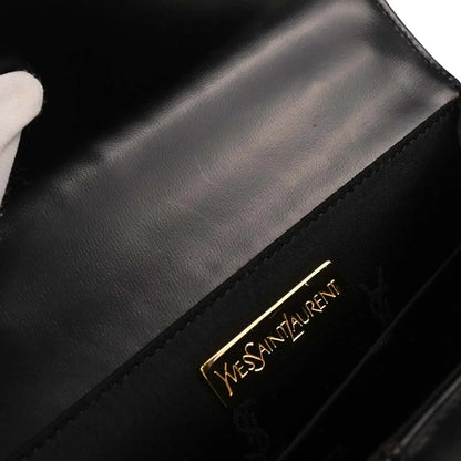 Yves Saint Laurent Black Leather 2way Shoulder Handbag