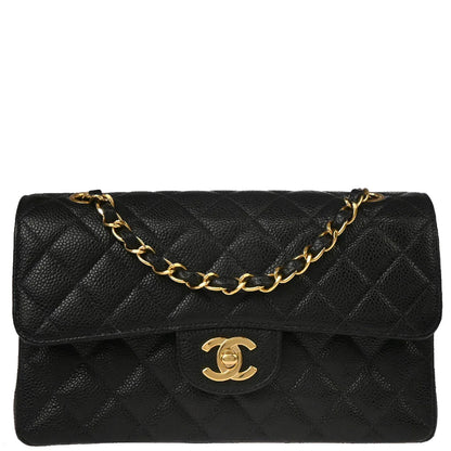 Chanel 2003-2004 Black Calfskin Small Classic Double Flap Shoulder Bag