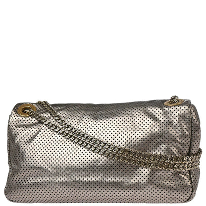 Chanel 2006-2008 Gold Perforated Mademoiselle Lock Single Flap Shoulder Bag
