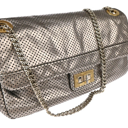 Chanel 2006-2008 Gold Perforated Mademoiselle Lock Single Flap Shoulder Bag
