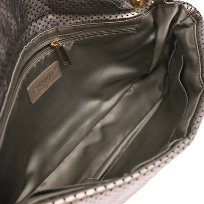 Chanel 2006-2008 Gold Perforated Mademoiselle Lock Single Flap Shoulder Bag