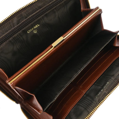Chanel 1997-1999 Brown Caviar Wallet Purse