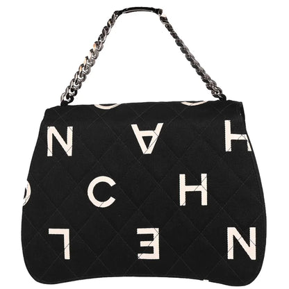 Chanel 1996-1997 Black Canvas Chain Handbag
