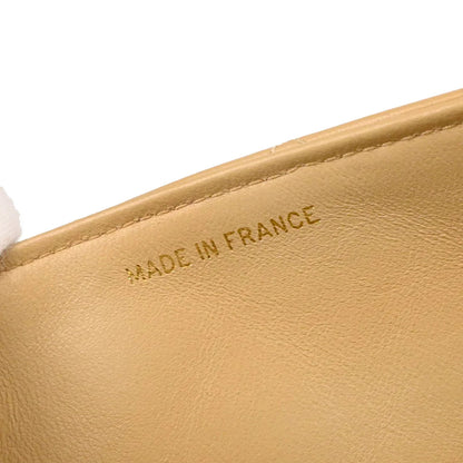 Chanel 1989-1991 Beige Lambskin Turnlock Small Full Flap Shoulder Bag