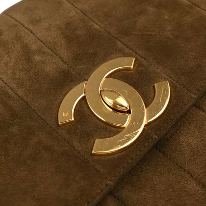 Chanel 1994-1996 Brown Suede Mademoiselle Jumbo Classic Flap Bag