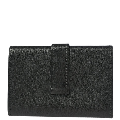 Hermes 2005 Black Chevre Myzore Bearn Cardholder Small Good