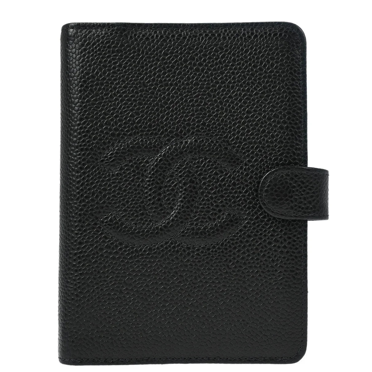 Chanel 2001-2003 Black Caviar Note Book Cover Small Good