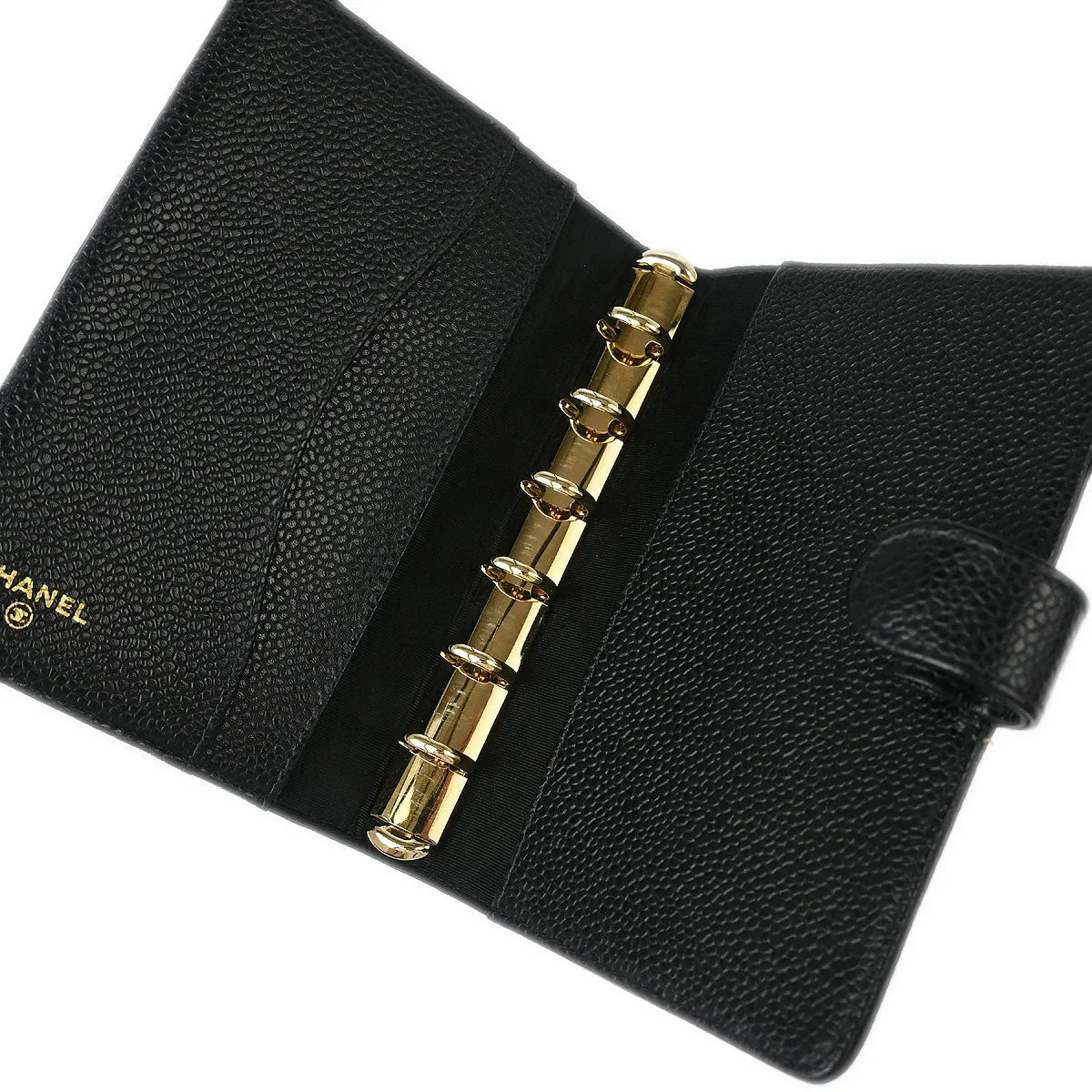 Chanel 2001-2003 Black Caviar Note Book Cover Small Good