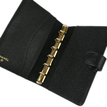 Chanel 2001-2003 Black Caviar Note Book Cover Small Good