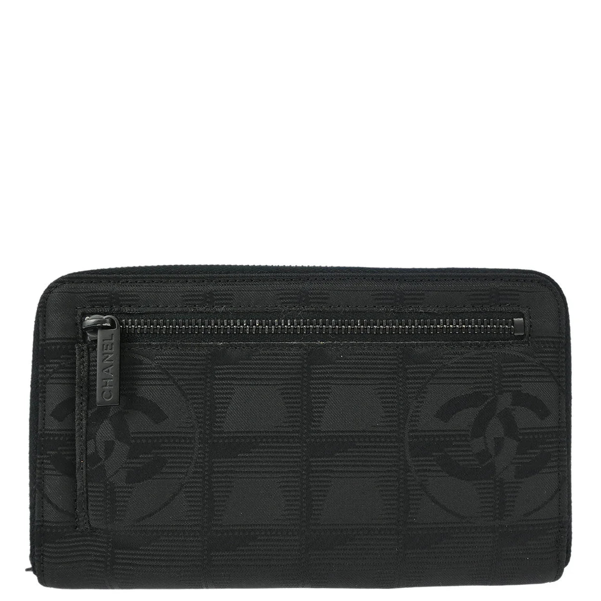186572 Chanel 2000-2001 New Travel Line Black Nylon Wallet Purse – AMORE ...
