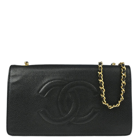 Chanel 1994-1996 Black Caviar Wallet on Chain WOC