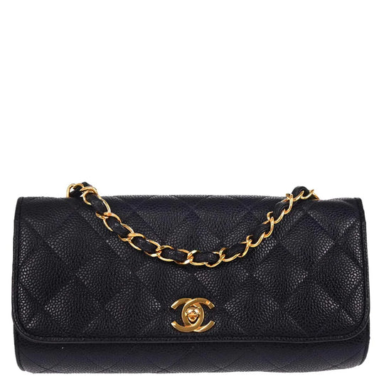 Chanel 1994-1996 Navy Caviar Shoulder Bag