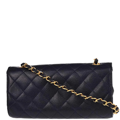 Chanel 1994-1996 Navy Caviar Shoulder Bag