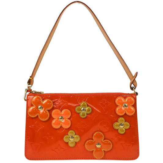 Louis Vuitton 2001 Orange Vernis Flower Lexington Handbag M92247