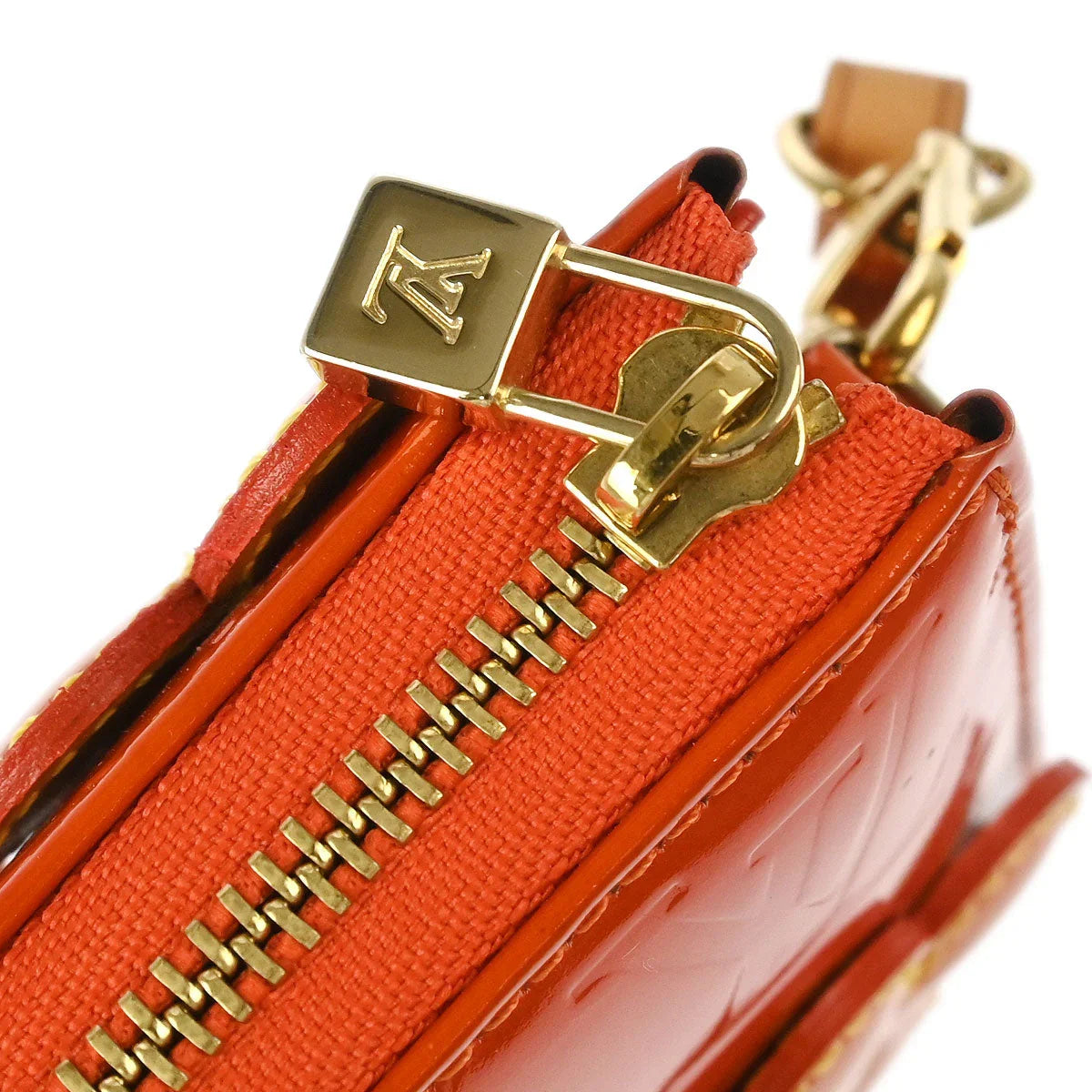 Louis Vuitton 2001 Orange Vernis Flower Lexington Handbag M92247