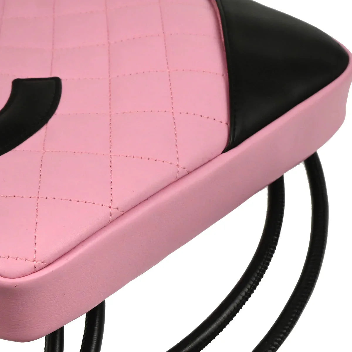 Chanel 2005-2006 Pink Black Calfskin Cambon Ligne Crossbody Bag