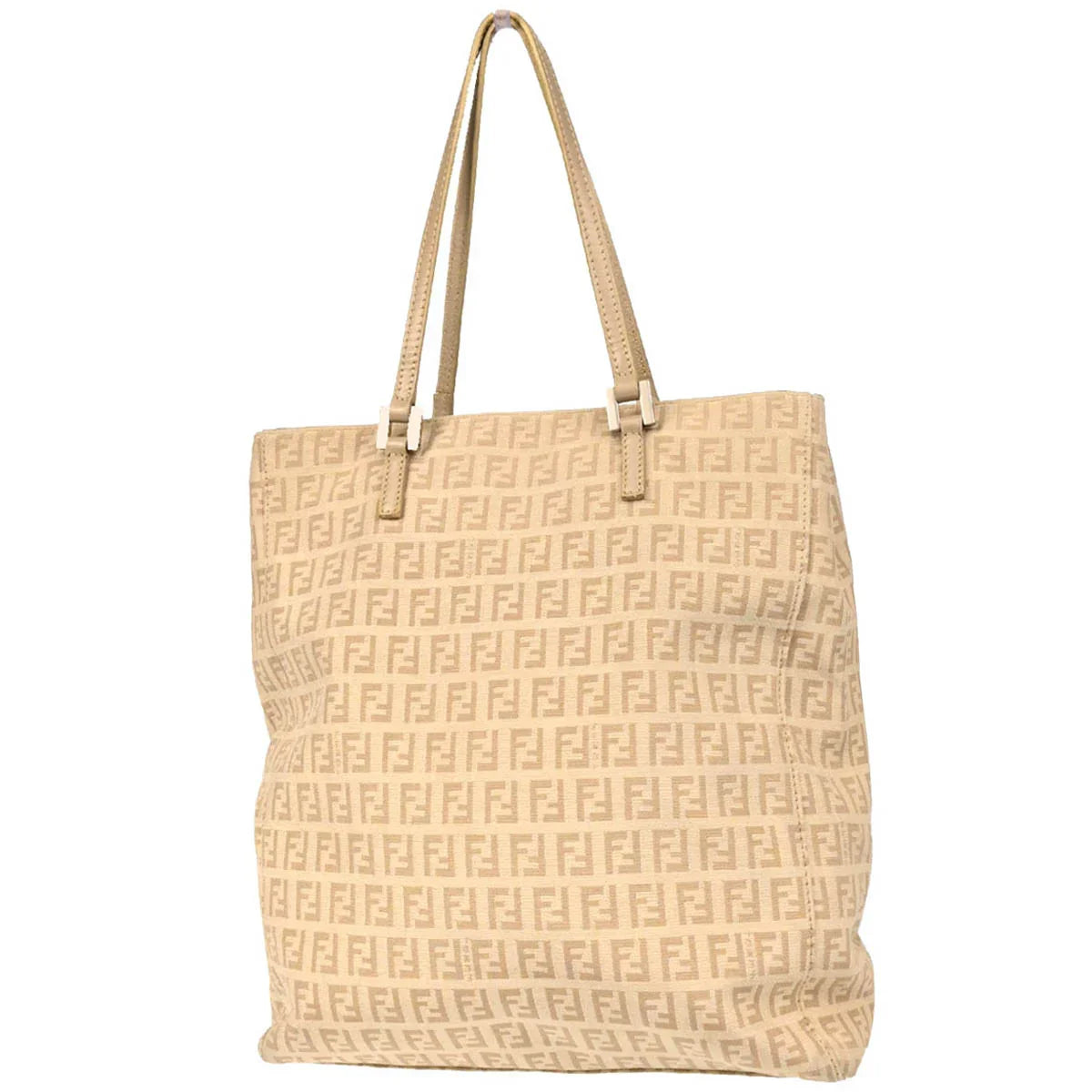 Fendi 2004 Beige Canvas Zucchino Tote Handbag