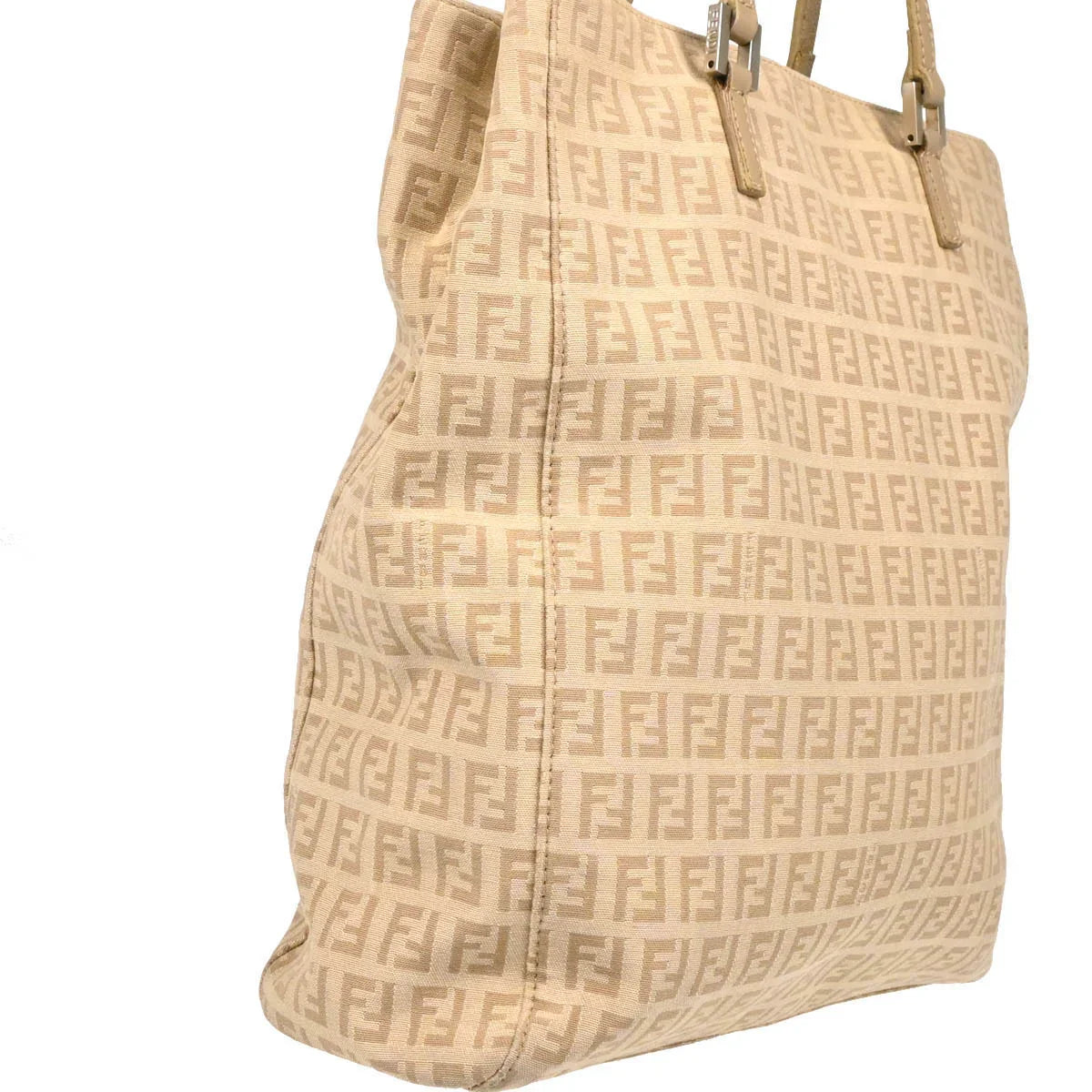 Fendi 2004 Beige Canvas Zucchino Tote Handbag