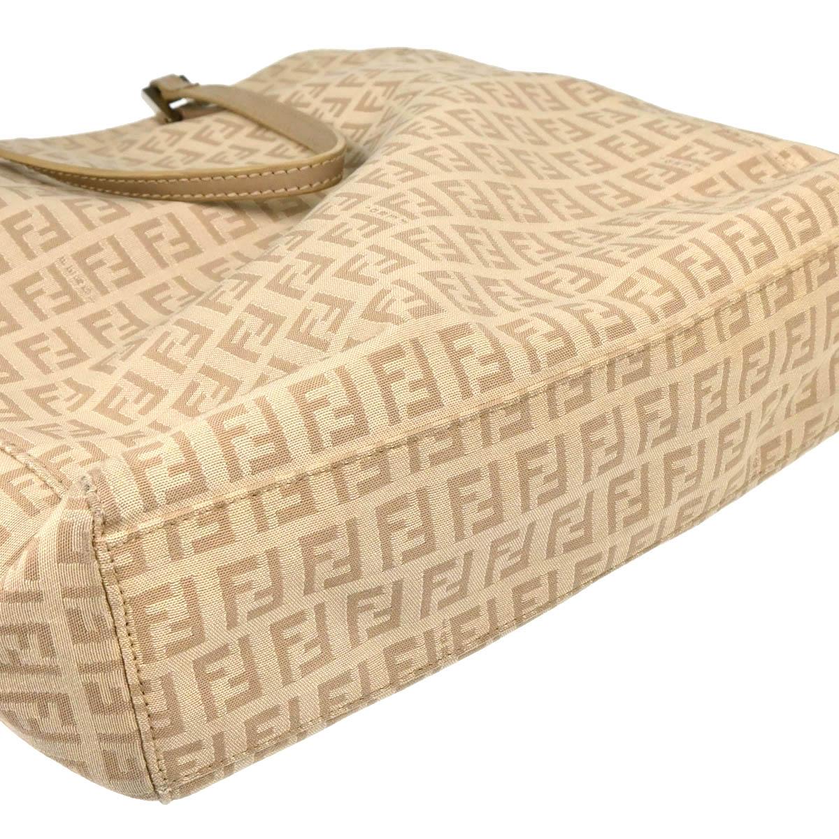 Fendi 2004 Beige Canvas Zucchino Tote Handbag