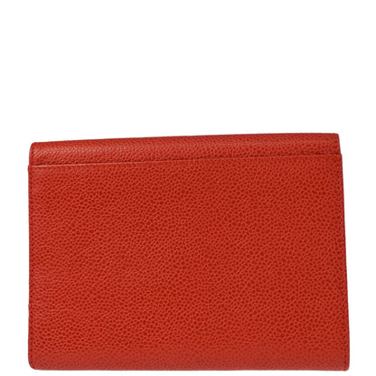 Chanel 1997-1999 Vermilion Red Caviar Long Trifold Wallet Purse