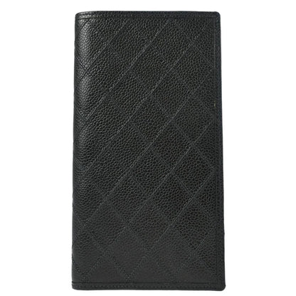 Chanel 1996-1997 Black Caviar Bicolore Long Wallet