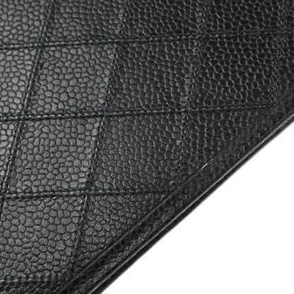 Chanel 1996-1997 Black Caviar Bicolore Long Wallet