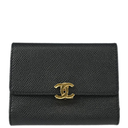 Chanel 1997-1999 Black Caviar Trifold Wallet