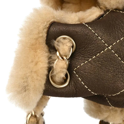 Chanel 2005-2006 Brown Calfskin Wool Handbag