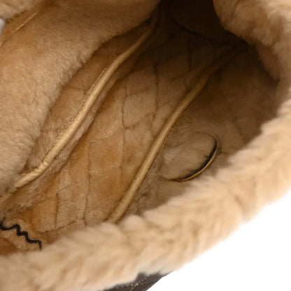 Chanel 2005-2006 Brown Calfskin Wool Handbag