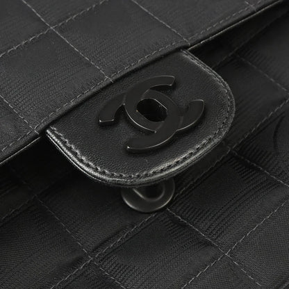 Chanel 2002-2003 Black Nylon Travel Line Single Flap Shoulder Bag