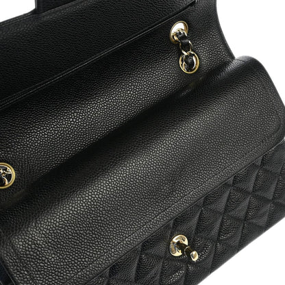 Chanel 2001-2003 Black Caviar Medium Classic Double Flap Shoulder Bag