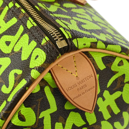Louis Vuitton 2008 Green Monogram Graffiti Speedy 30 Handbag M93706