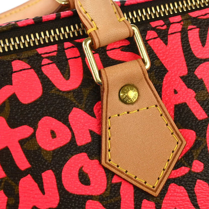 Louis Vuitton 2008 Pink Monogram Graffiti Speedy 30 Handbag M93704