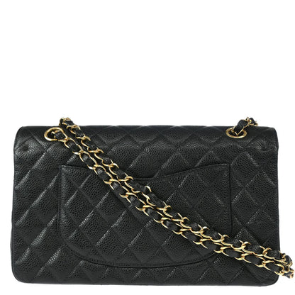 Chanel 2002-2003 Black Caviar Medium Classic Double Flap Shoulder Bag