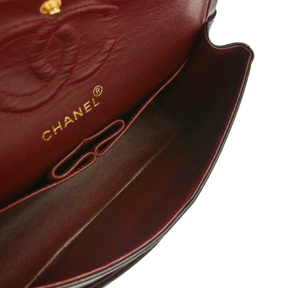 Chanel 1994-1996 Black Lambskin Small Classic Double Flap Shoulder Bag