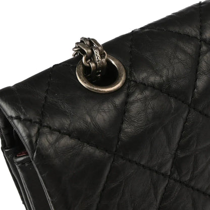 Chanel 2009-2010 Black Calfskin 2.55 Classic Double Flap Shoulder Bag