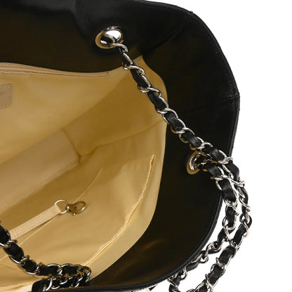 Chanel 2008-2009 Black Lambskin Mademoiselle Lock Tote Bag