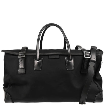 Gucci Black Canvas 2way Duffle Shoulder Handbag