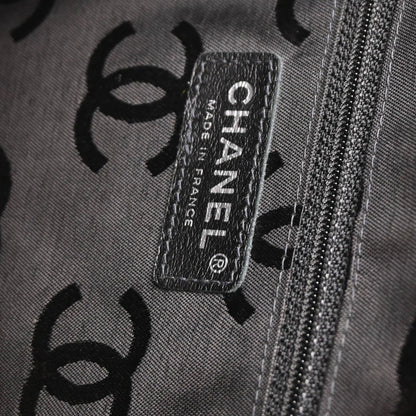 Chanel 2005-2006 Beige Black Calfskin Cambon Ligne Bowling Bag