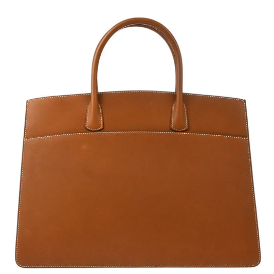 Hermes 1999 Natural Vache White Bus GM Tote Bag