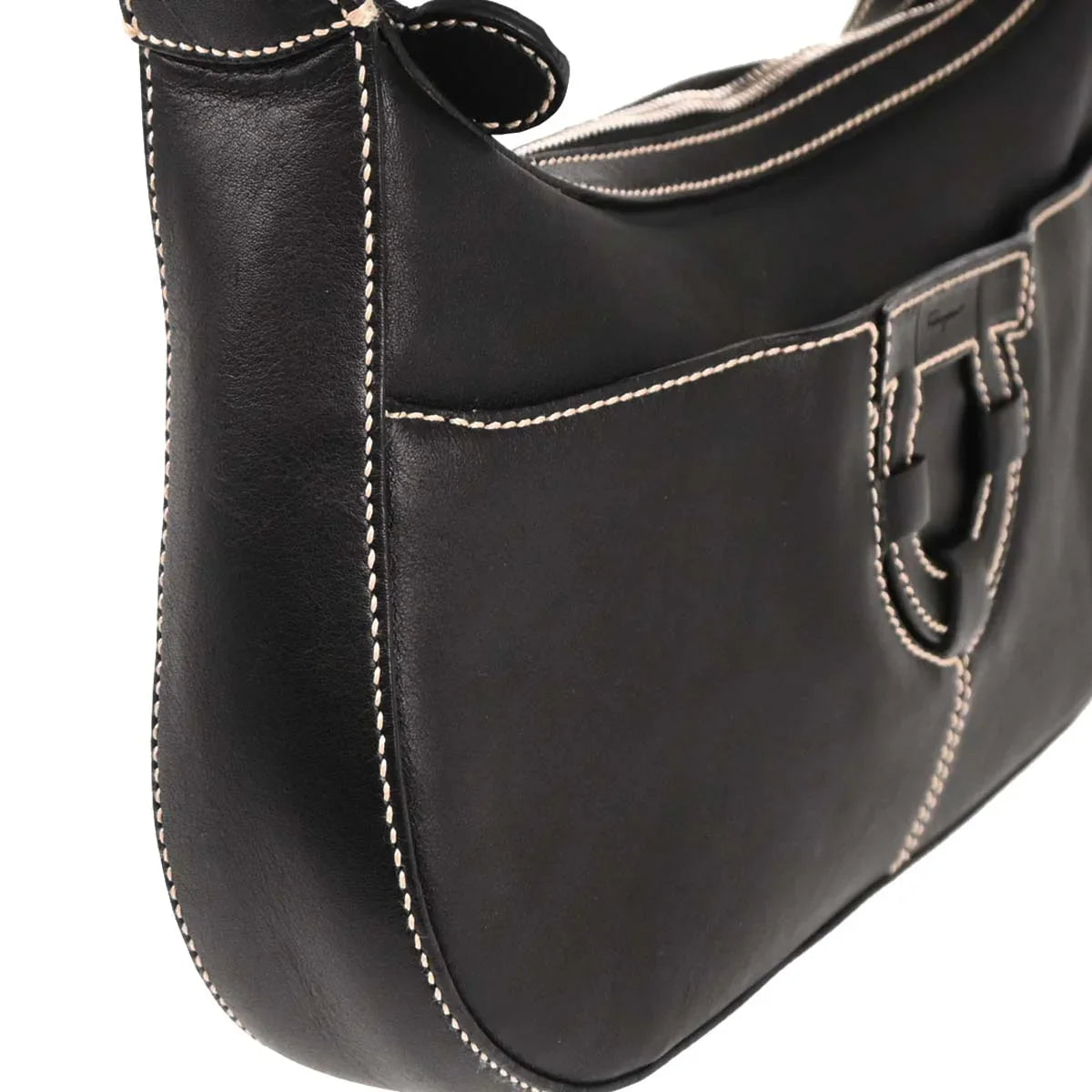 Salvatore Ferragamo Black Leather Handbag
