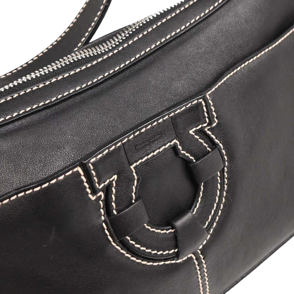 Salvatore Ferragamo Black Leather Handbag
