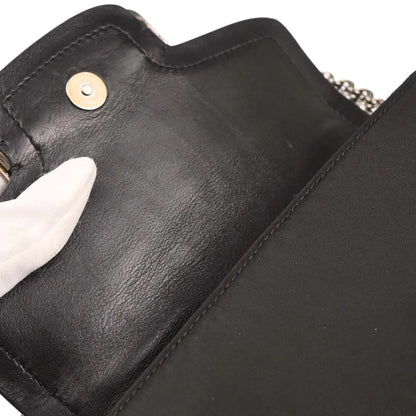 Prada Black Nylon Leather Rhinestone Handbag