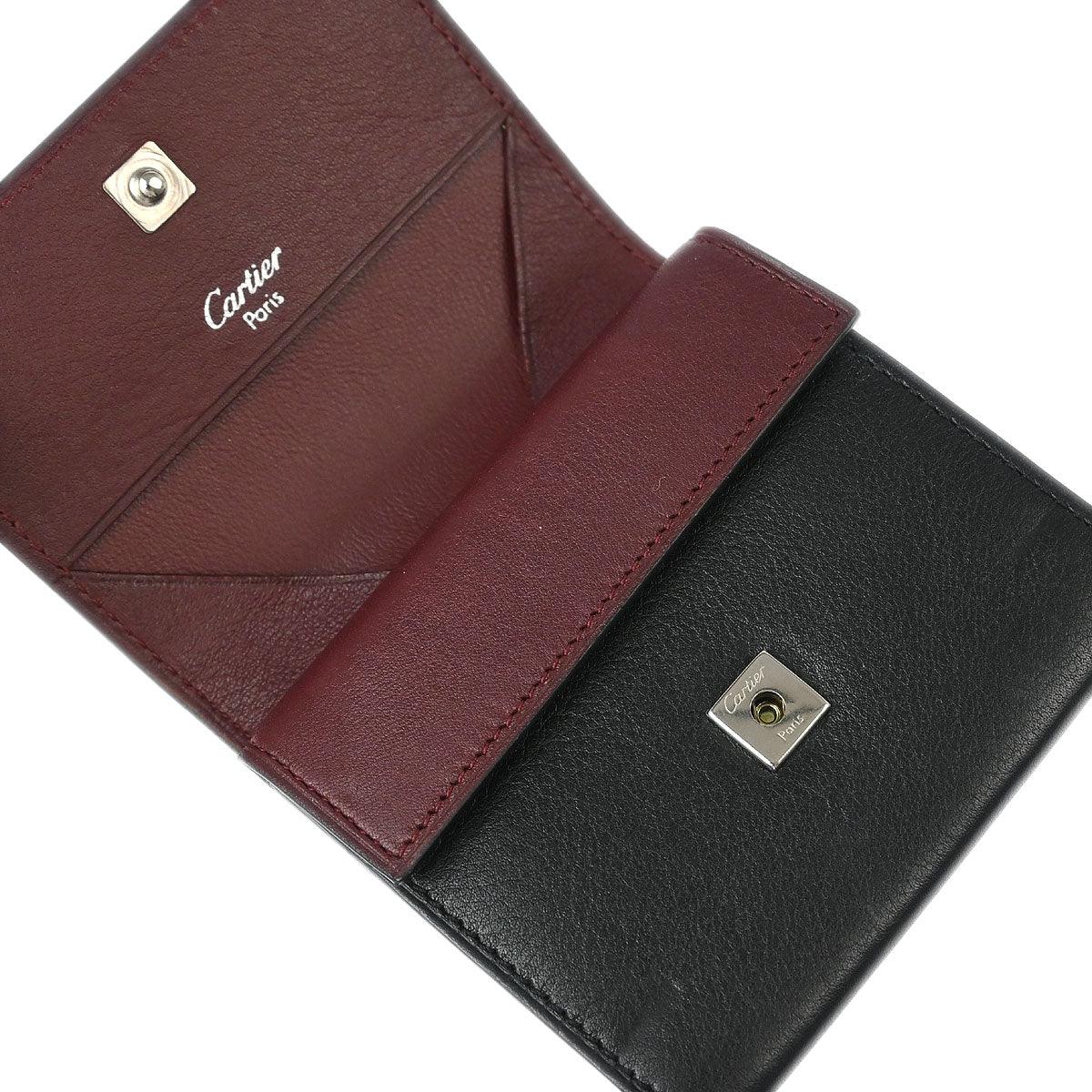 Cartier Black Leather Coin Purse Wallet