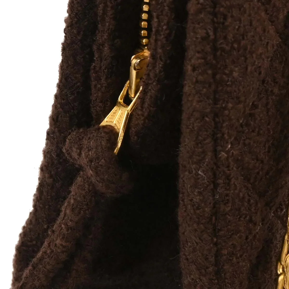 Chanel 1994-1996 Brown Tweed Chain Shoulder Tote Bag